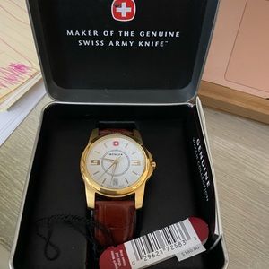 New Wenger Alpine men’s watch with brown leather band